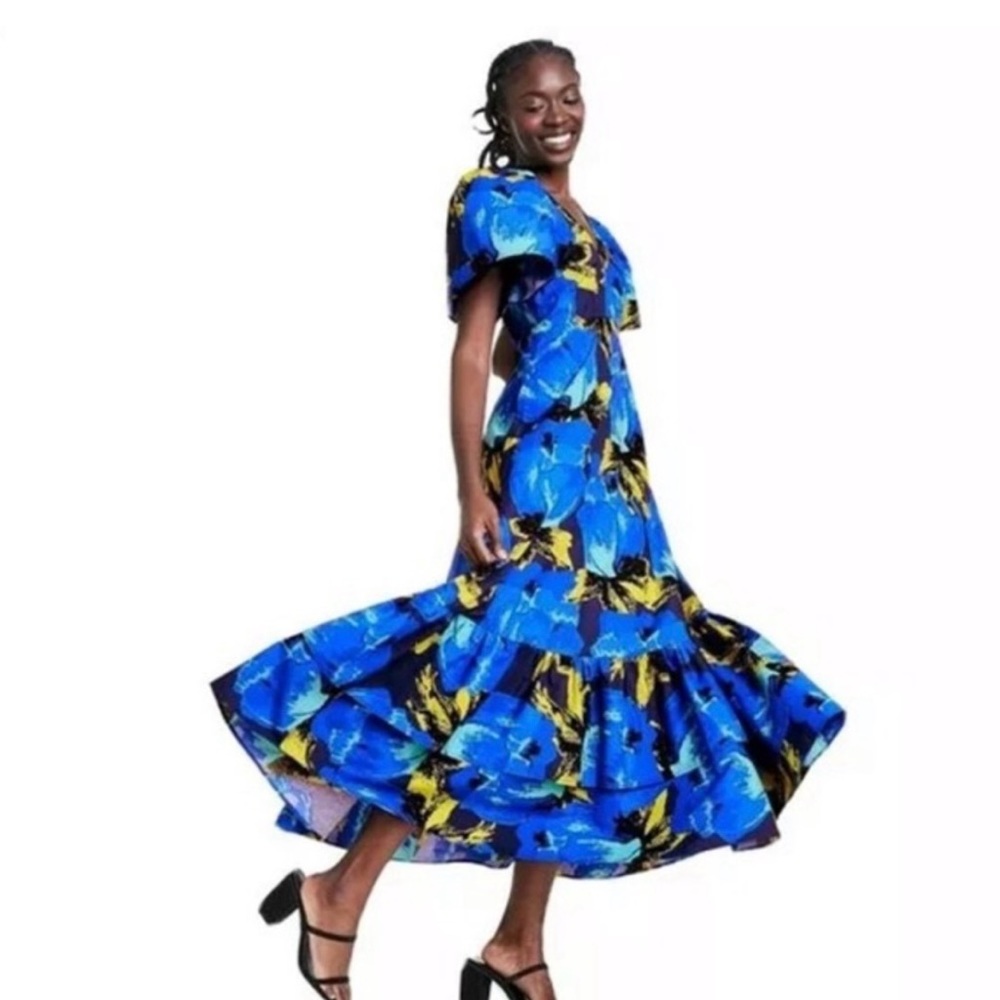 Christopher John Rogers Floral Tiered Dress Size 2 - Picture 4 of 7